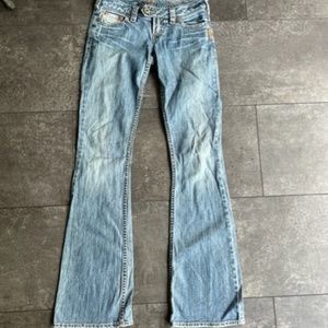 Silver boot cut long jeans size 26